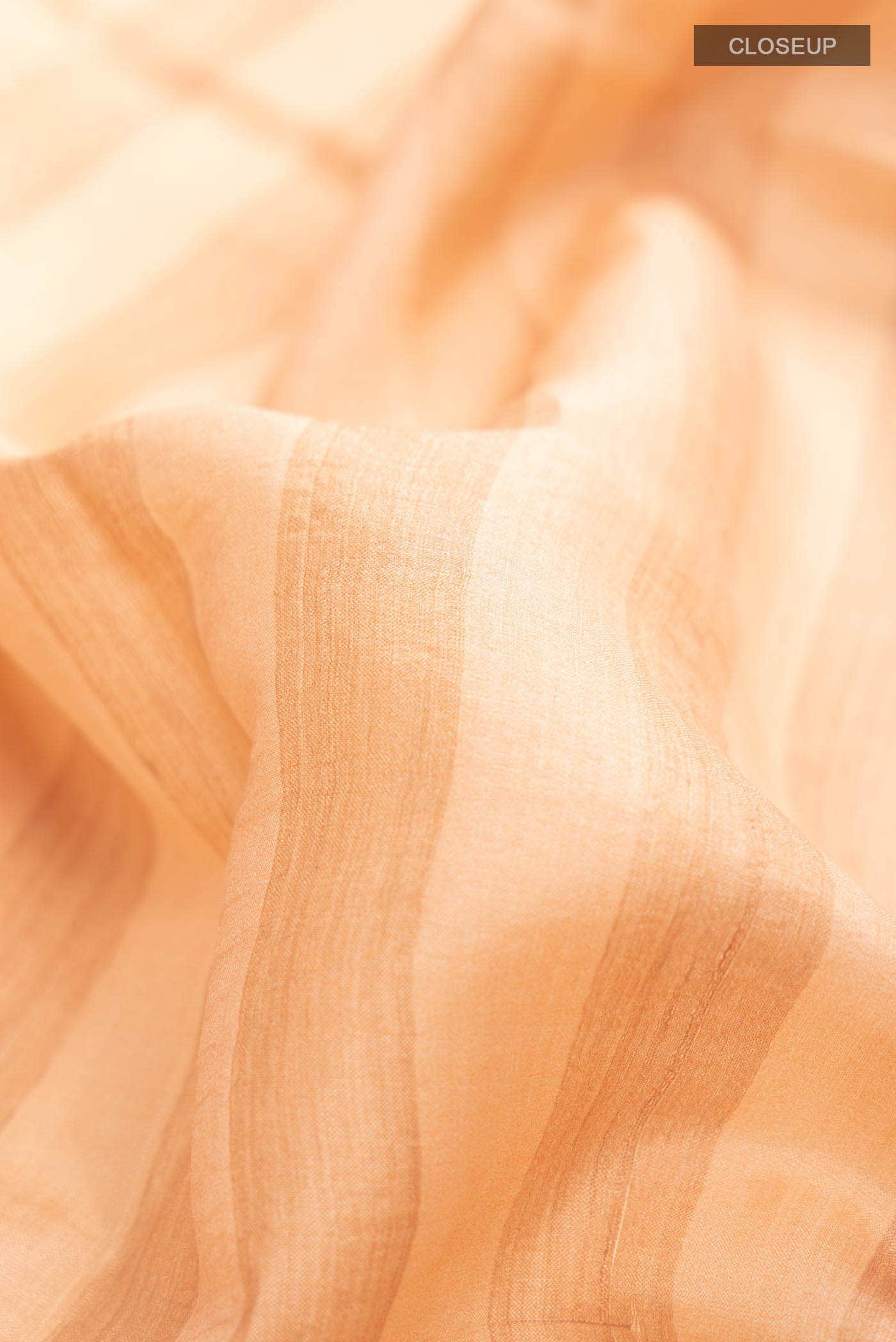 Peach Tussar Silk Saree