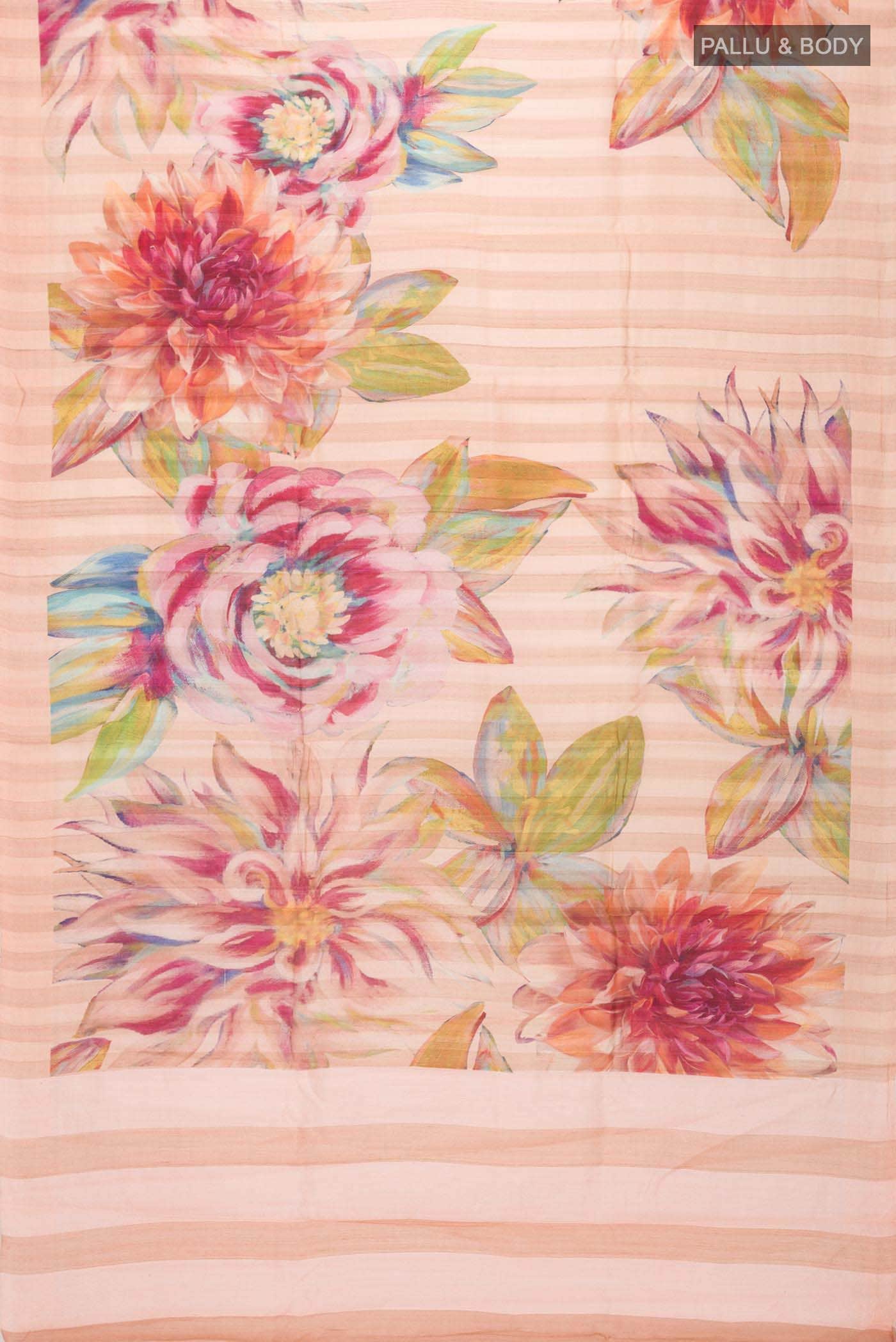 Peach Tussar Silk Saree
