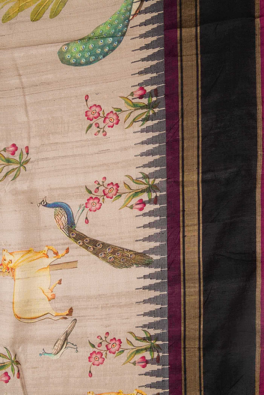 Brown Dual Tone Tussar Silk Saree