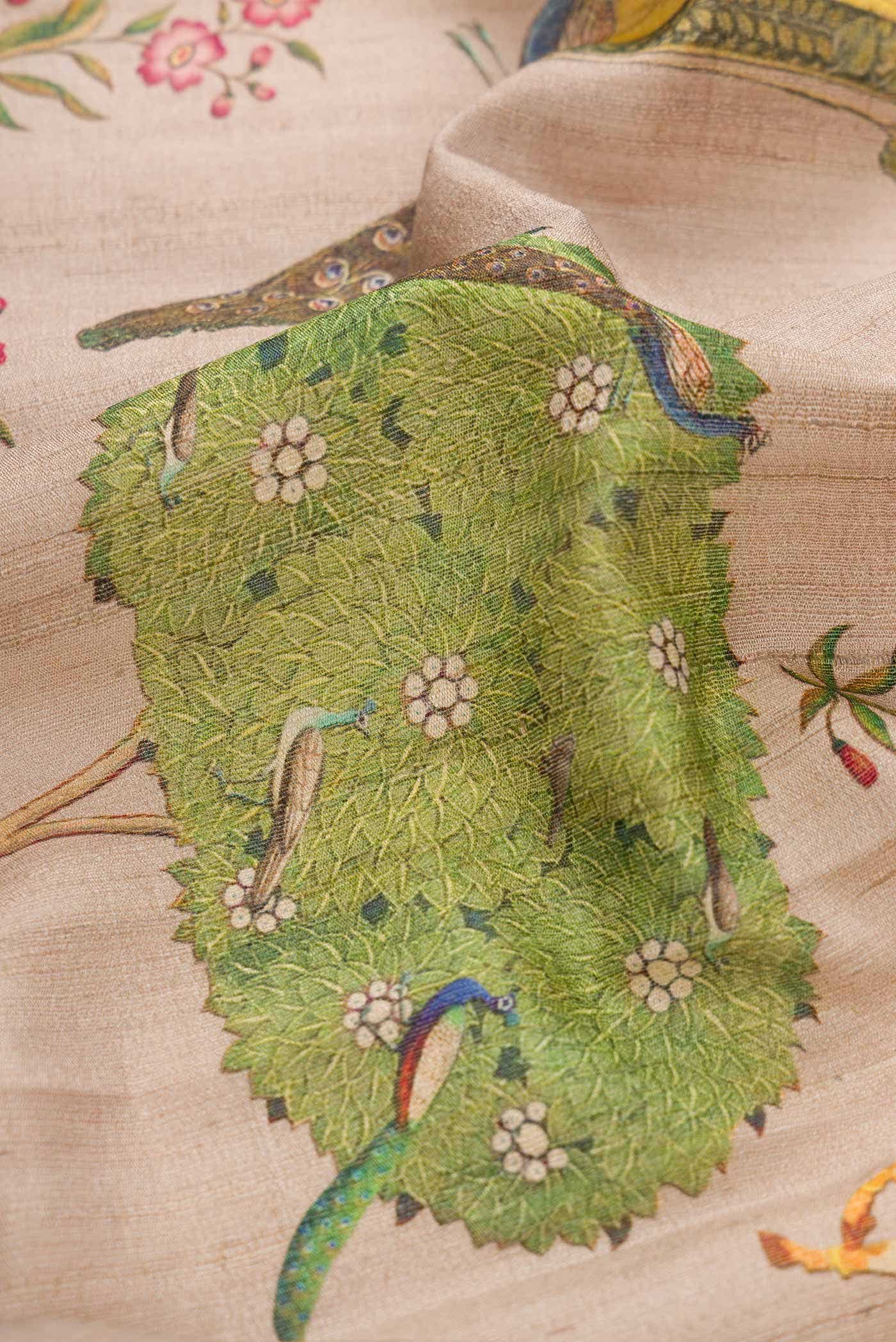 Brown Dual Tone Tussar Silk Saree