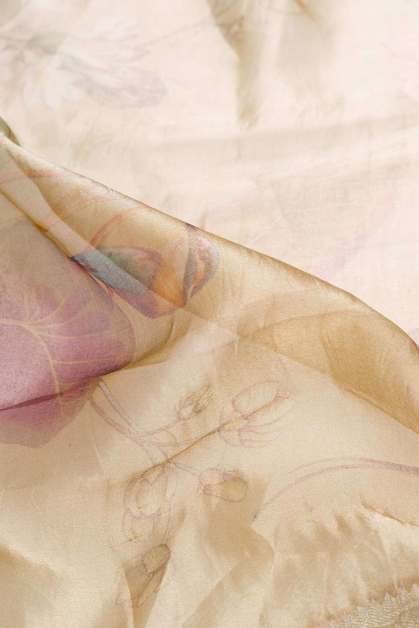 Beige Dual Tone Organza Silk Saree