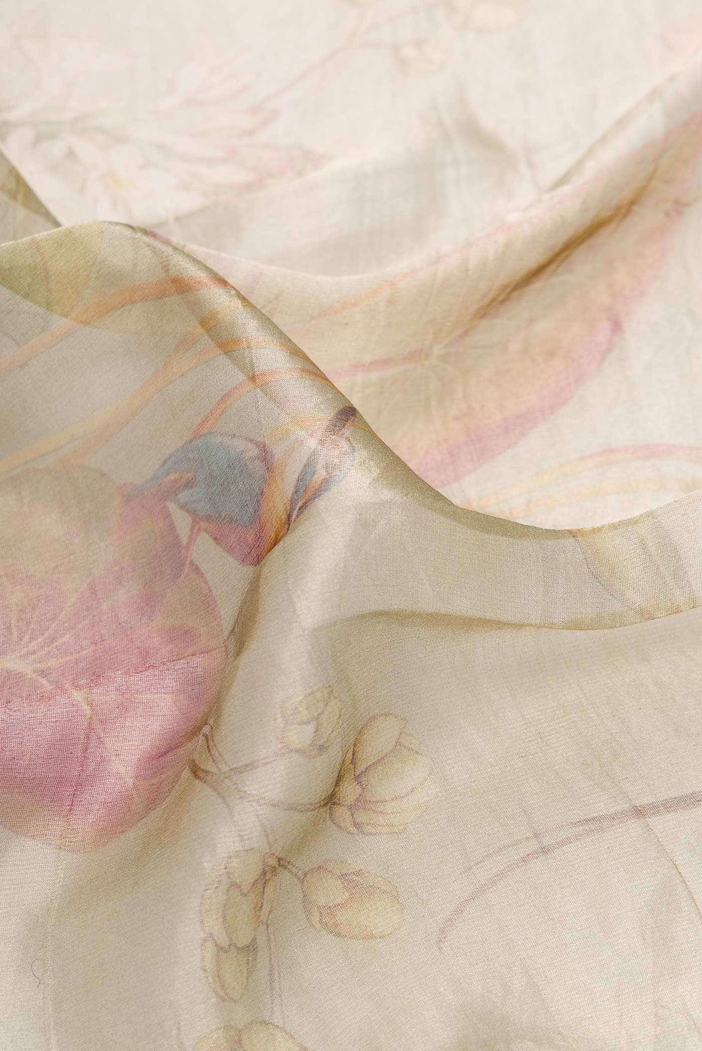 Beige Dual Tone Organza Silk Saree