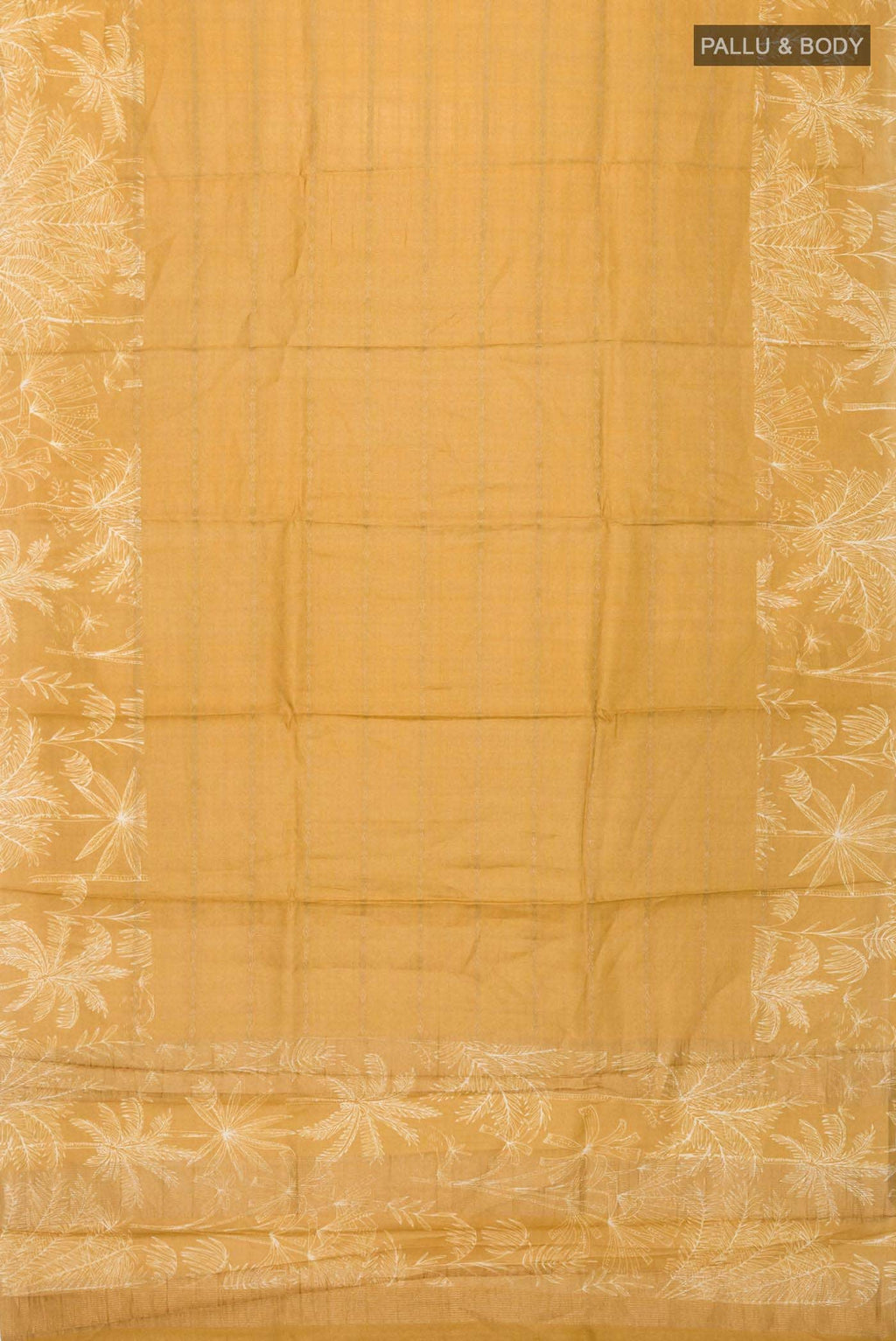 Mustard Tussar Silk Saree