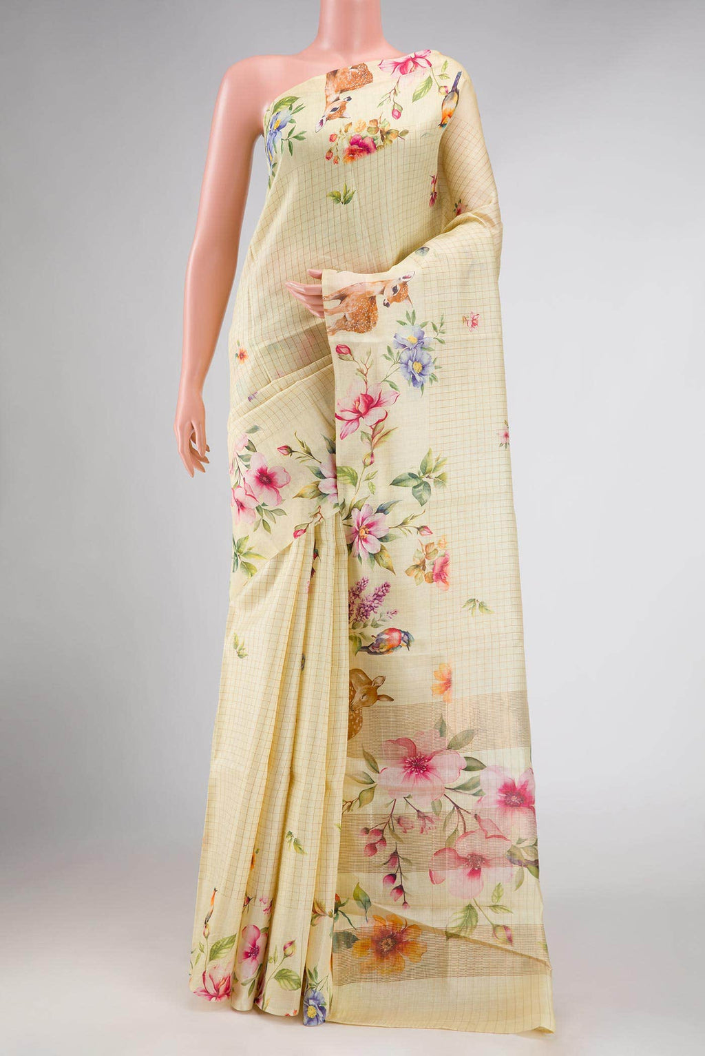 Sandal Dual Tone Tussar Silk Saree
