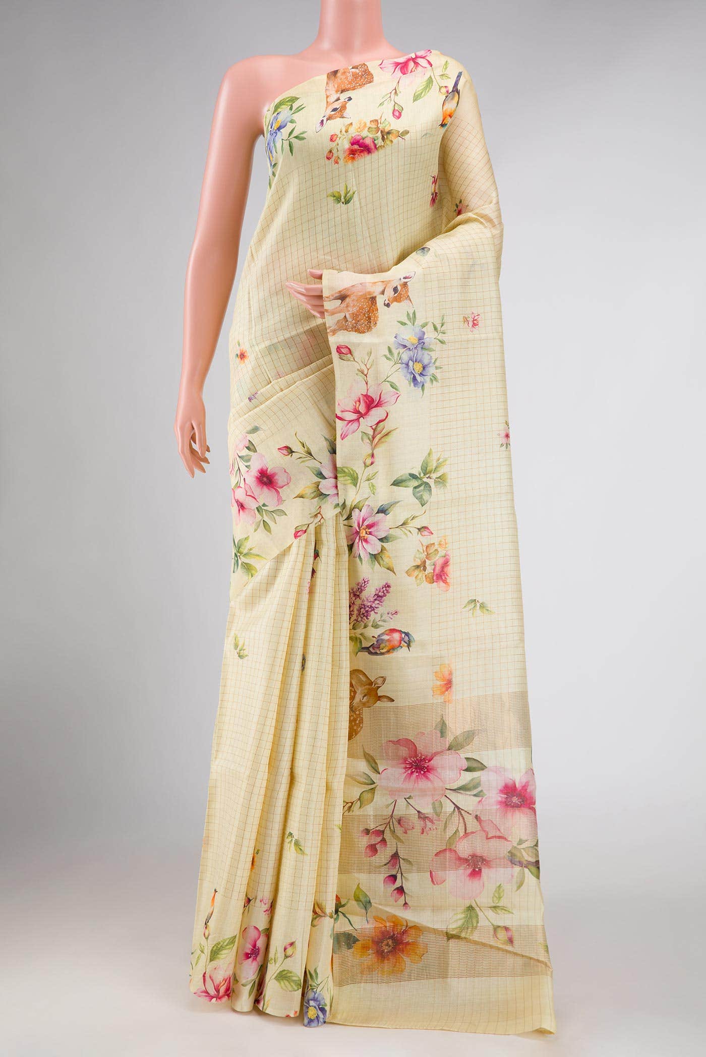 Sandal Dual Tone Tussar Silk Saree