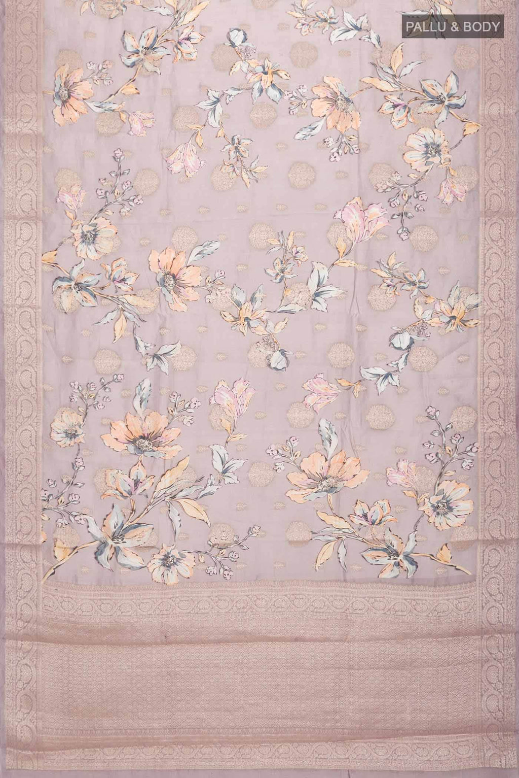 Lavender Tussar Silk Saree