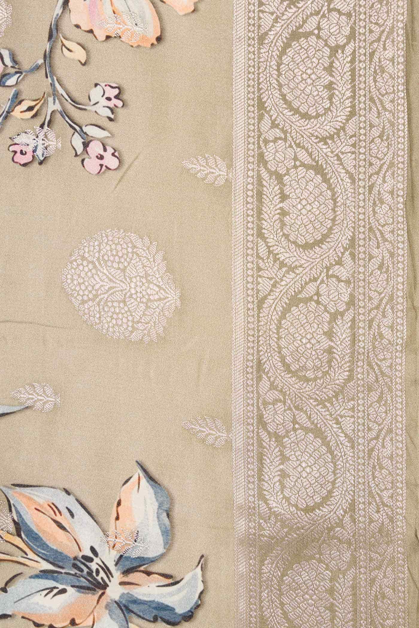 Grey Dual Tone Tussar Silk Saree