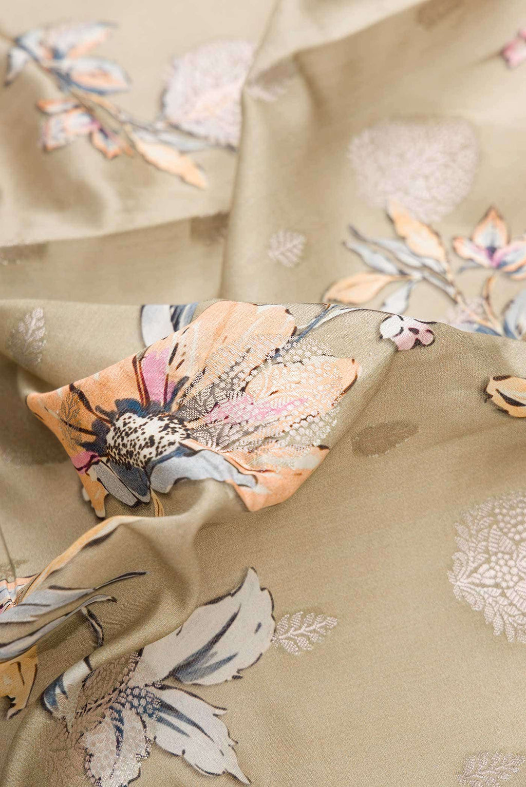 Grey Dual Tone Tussar Silk Saree
