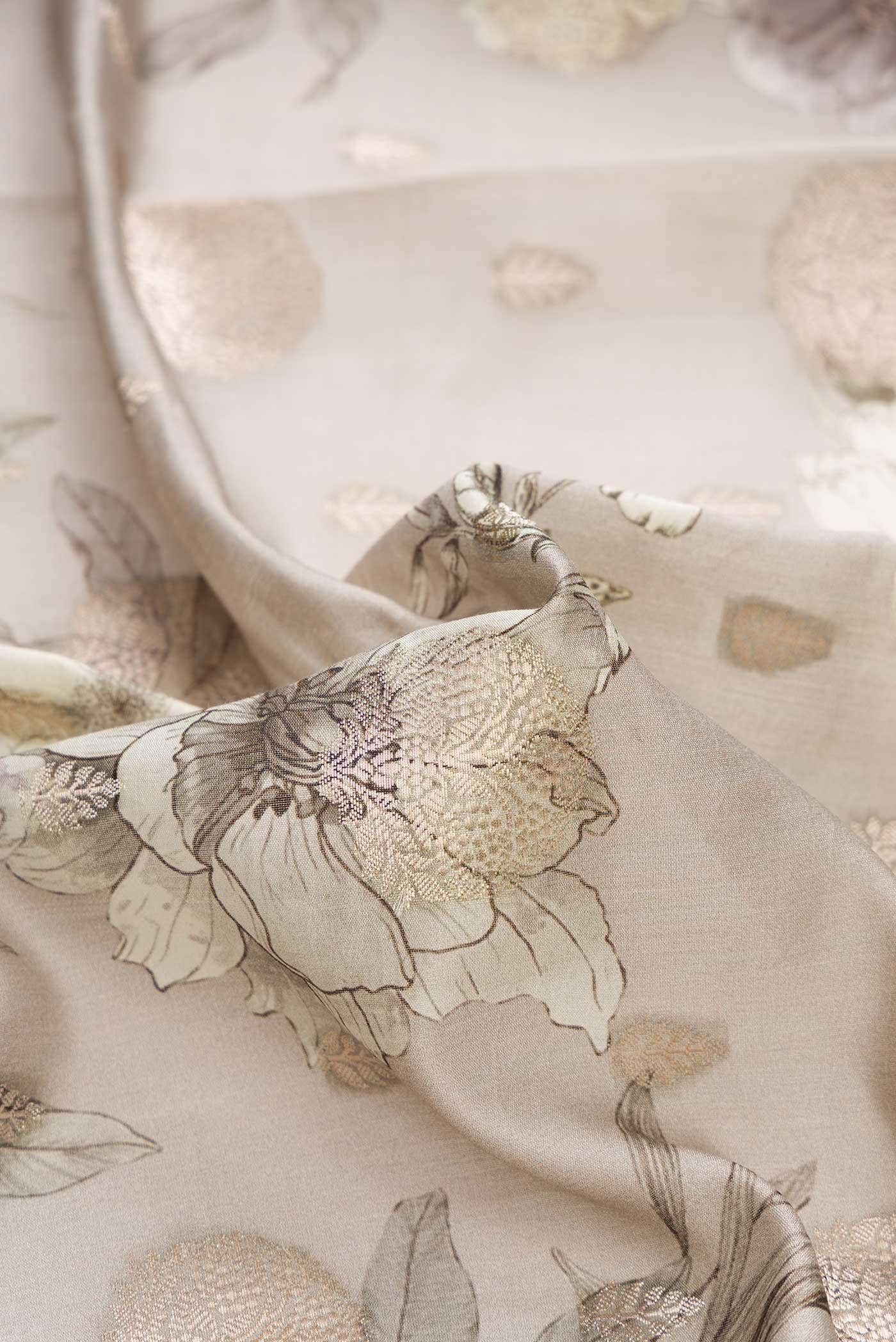 Grey Dual Tone Tussar Silk Saree