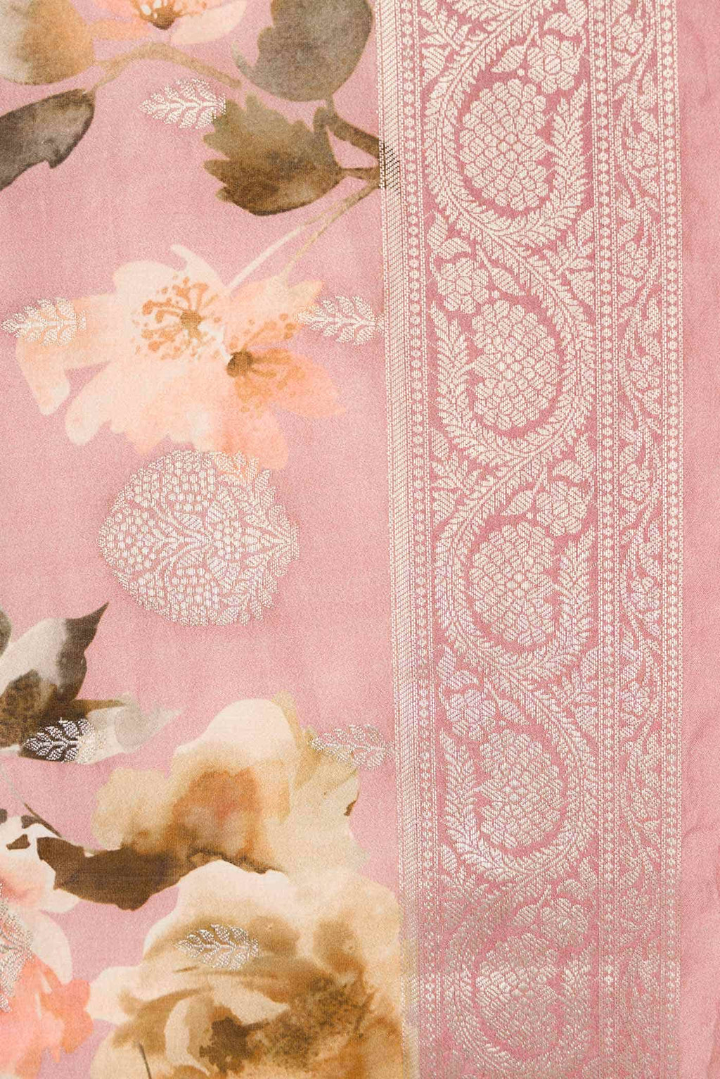 Pink Dual Tone Tussar Silk Saree
