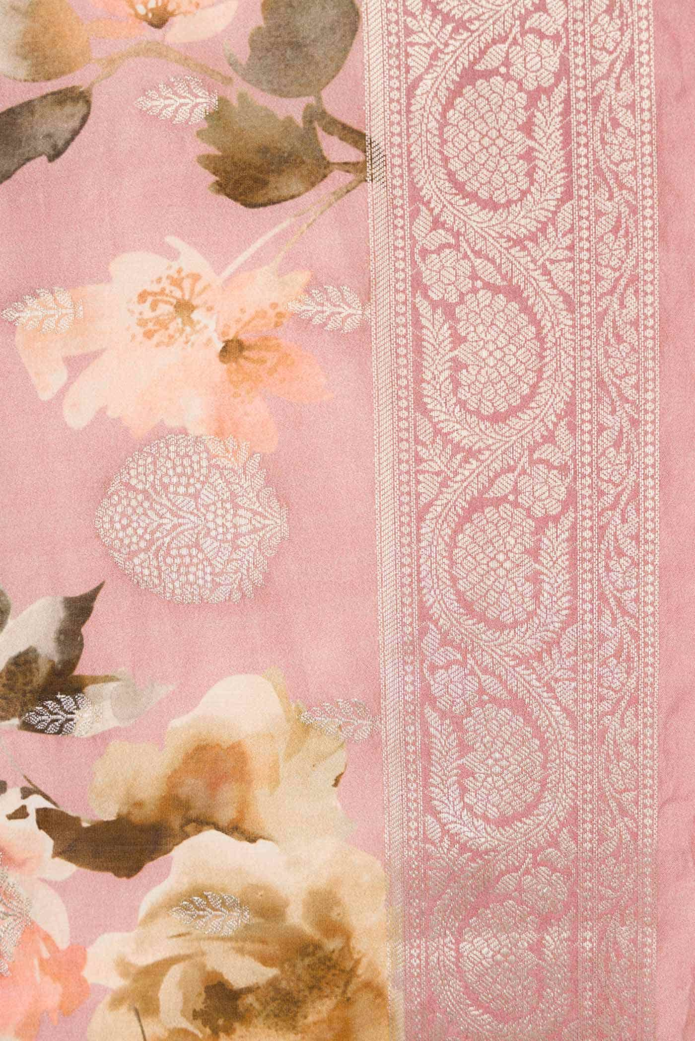 Pink Dual Tone Tussar Silk Saree