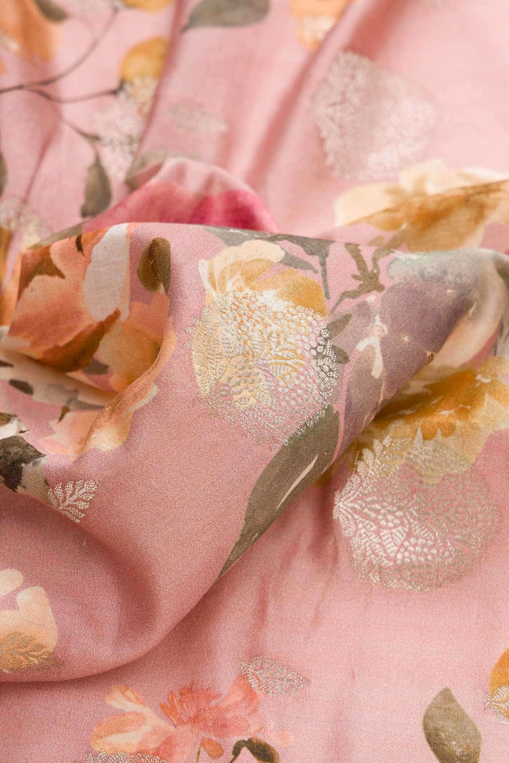 Pink Dual Tone Tussar Silk Saree
