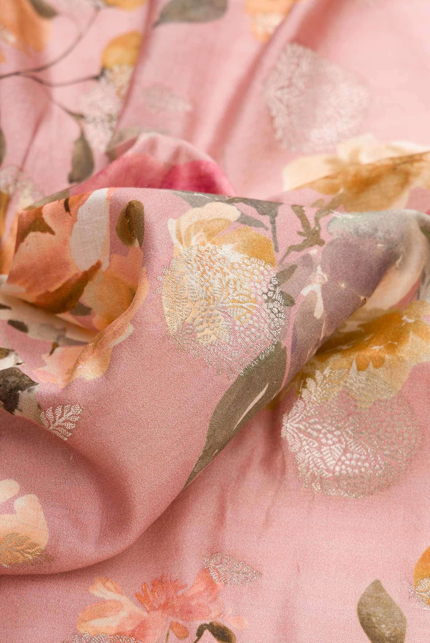Pink Dual Tone Tussar Silk Saree