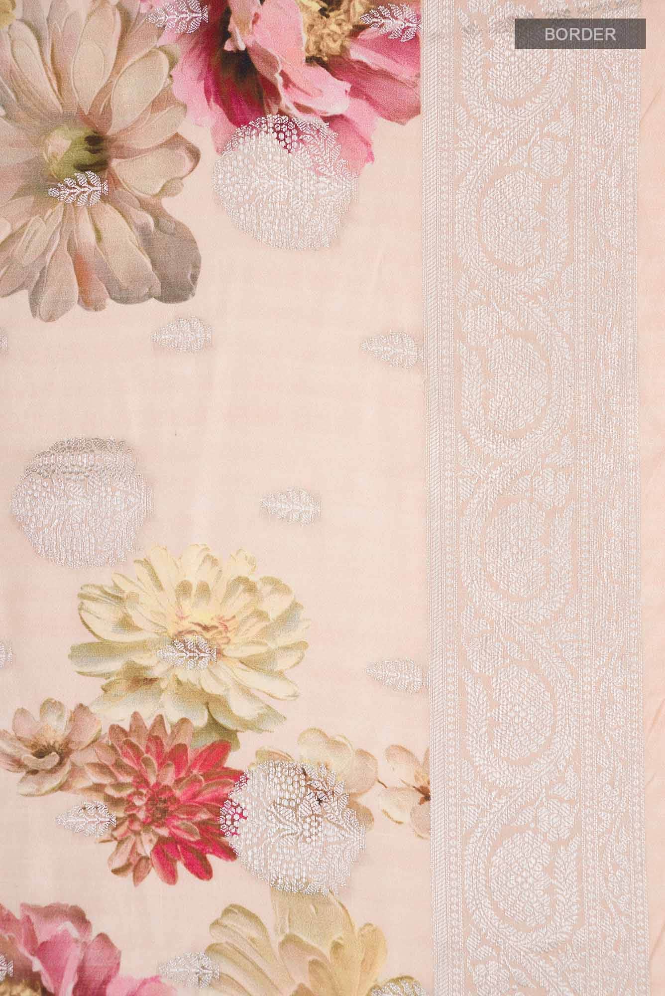 Peach Bhagalpuri Tussar Silk Saree