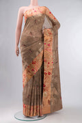 Brown Bhagalpuri Tussar Silk Saree