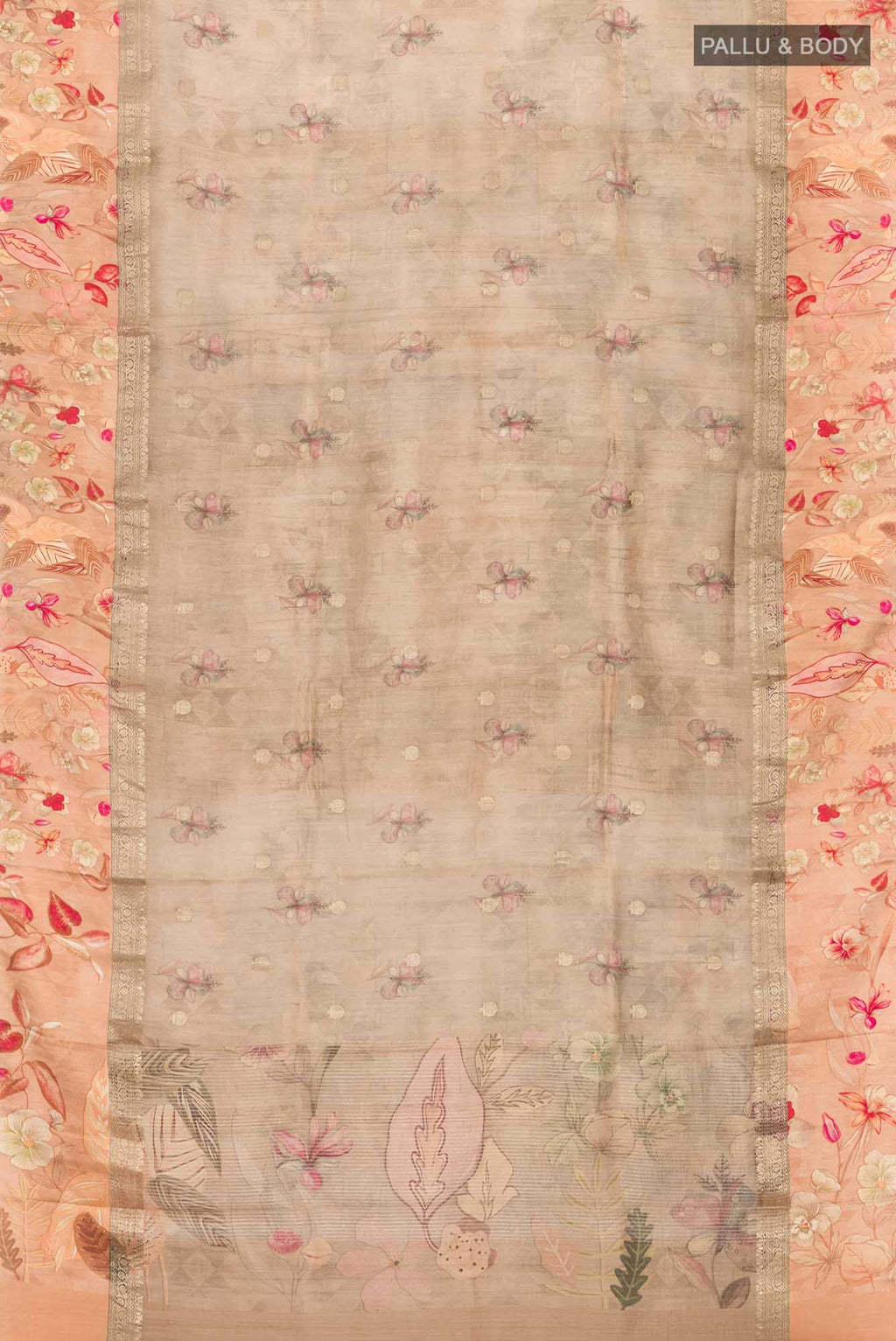 Brown Bhagalpuri Tussar Silk Saree
