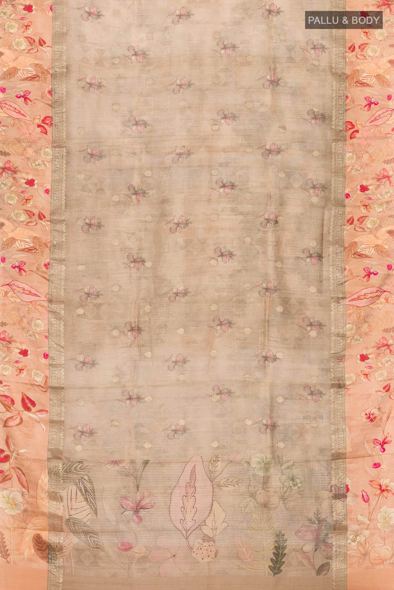 Brown Bhagalpuri Tussar Silk Saree