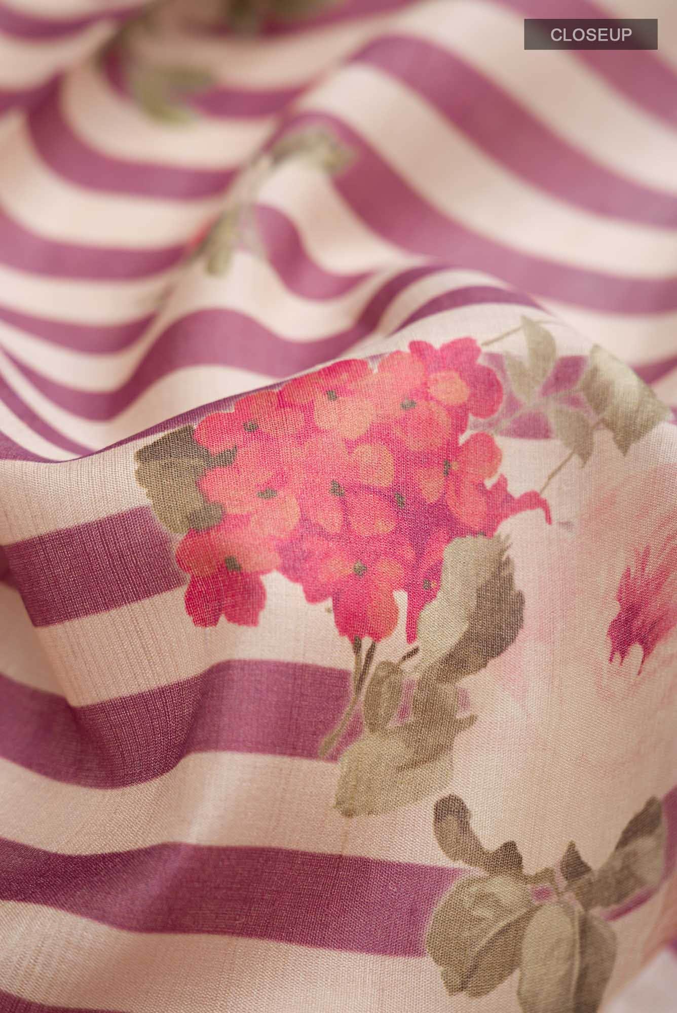 Purple Bhagalpuri Tussar Silk Saree