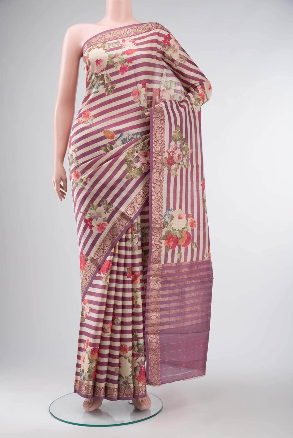 Purple Bhagalpuri Tussar Silk Saree