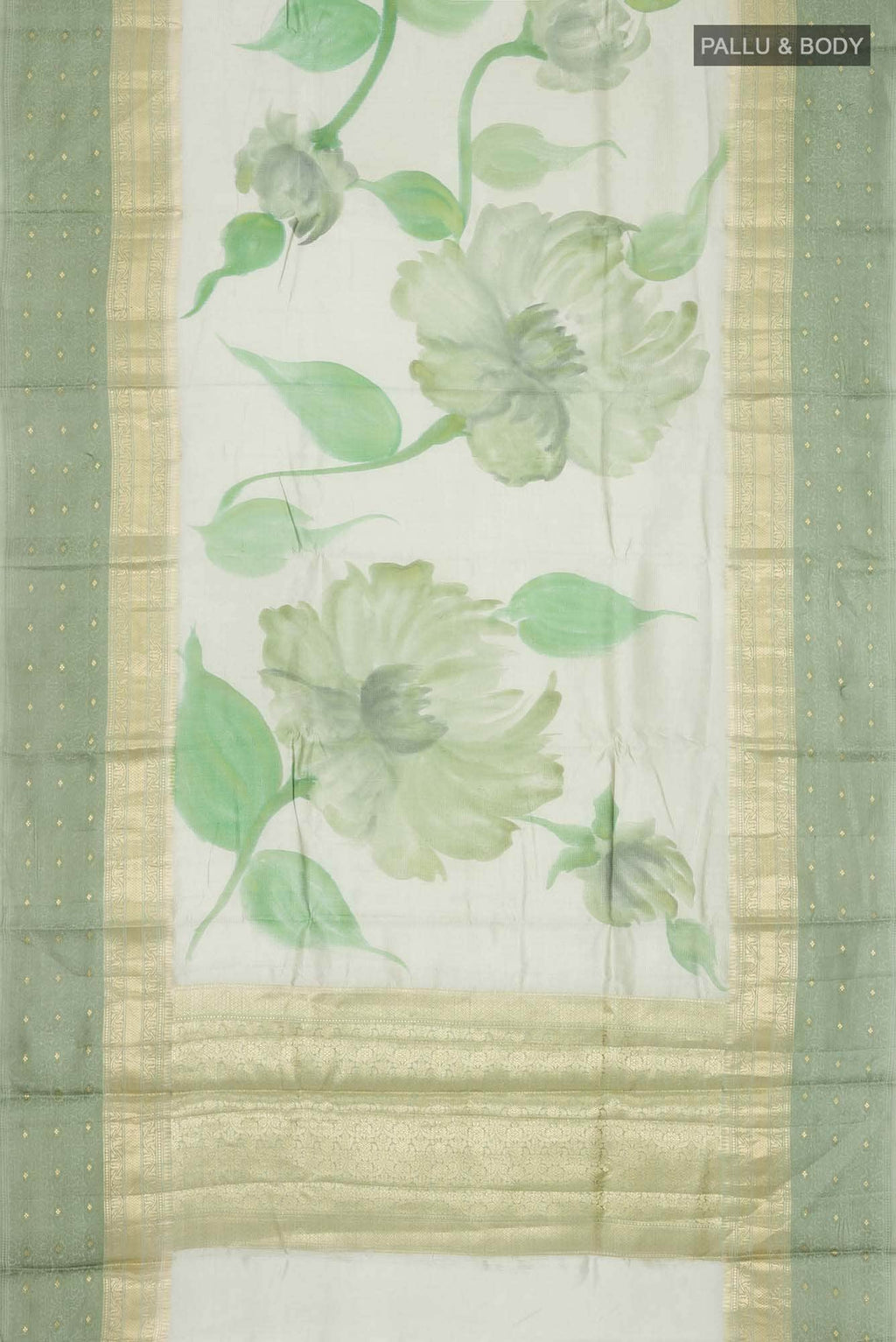 Sage Green Banarasi Raw Silk Saree