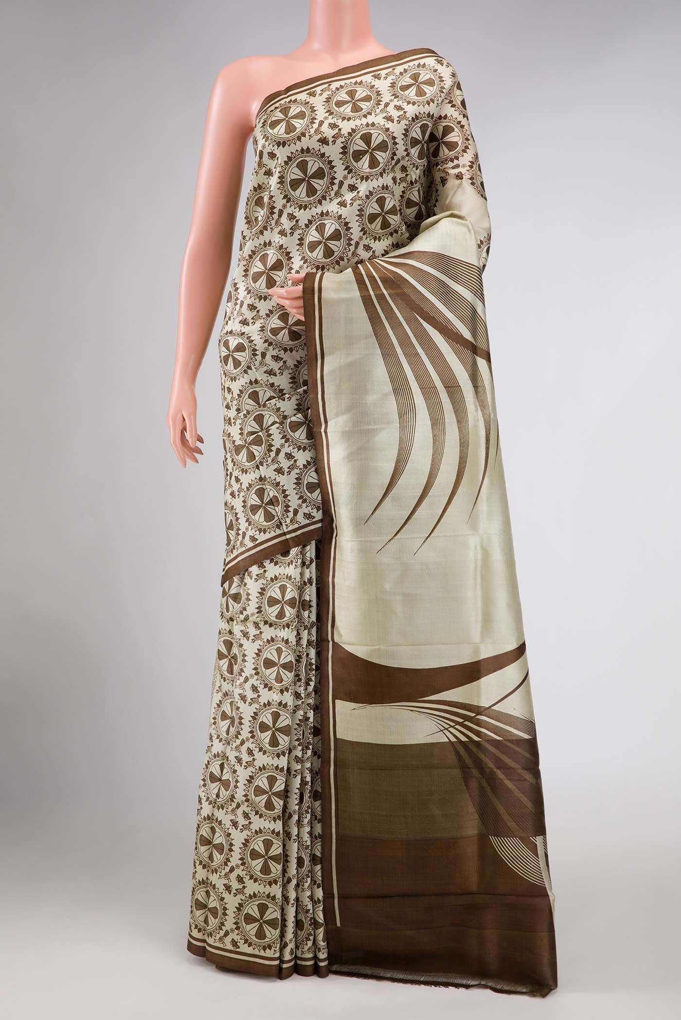 Blue Dual Tone Tussar Silk Saree