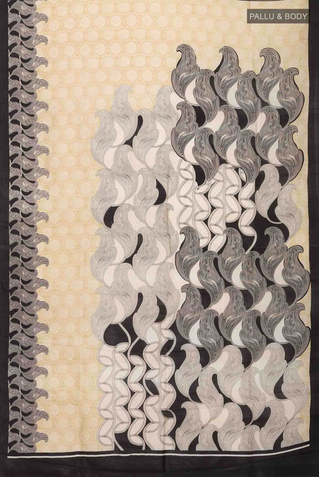 Beige Printed Silk Saree