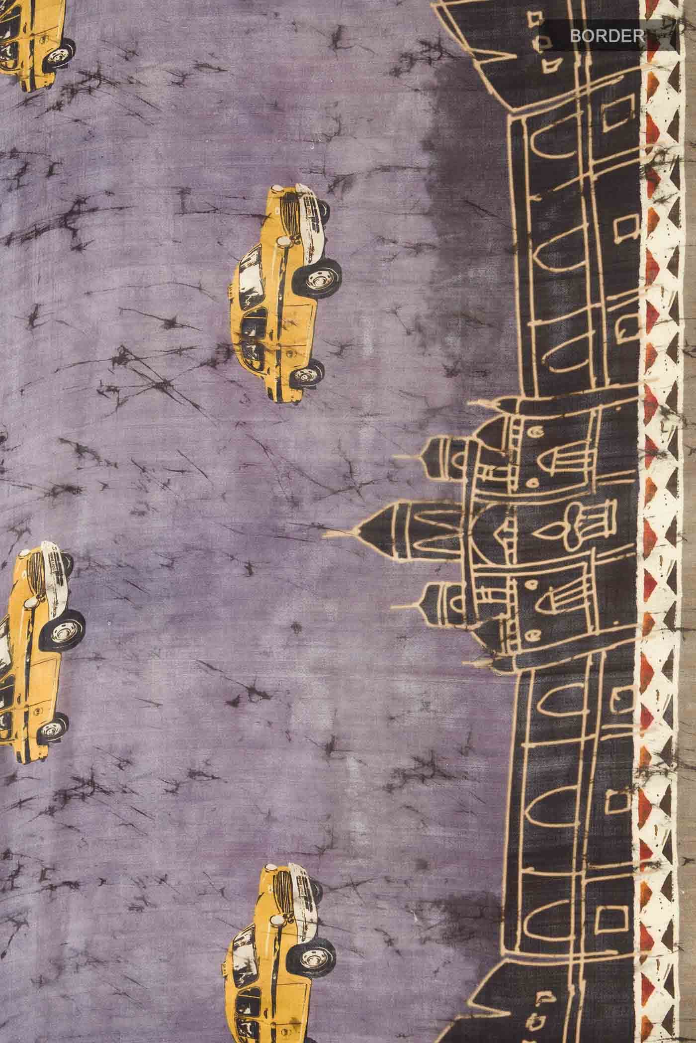 Lavender Tussar Silk Saree