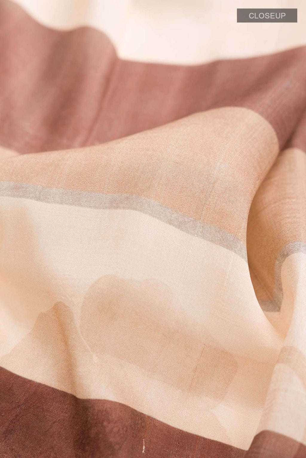 Peach Tussar Silk Saree