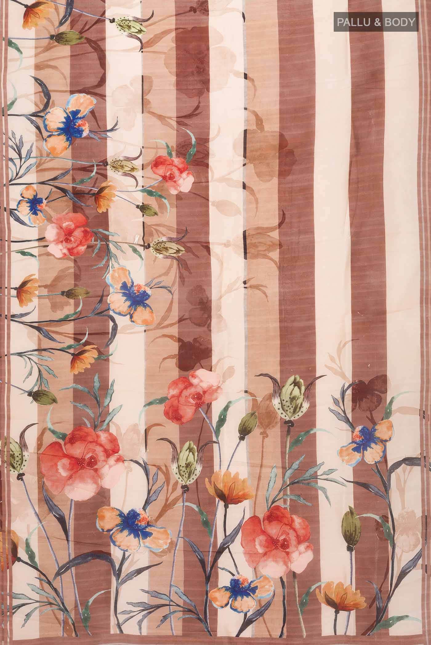 Peach Tussar Silk Saree