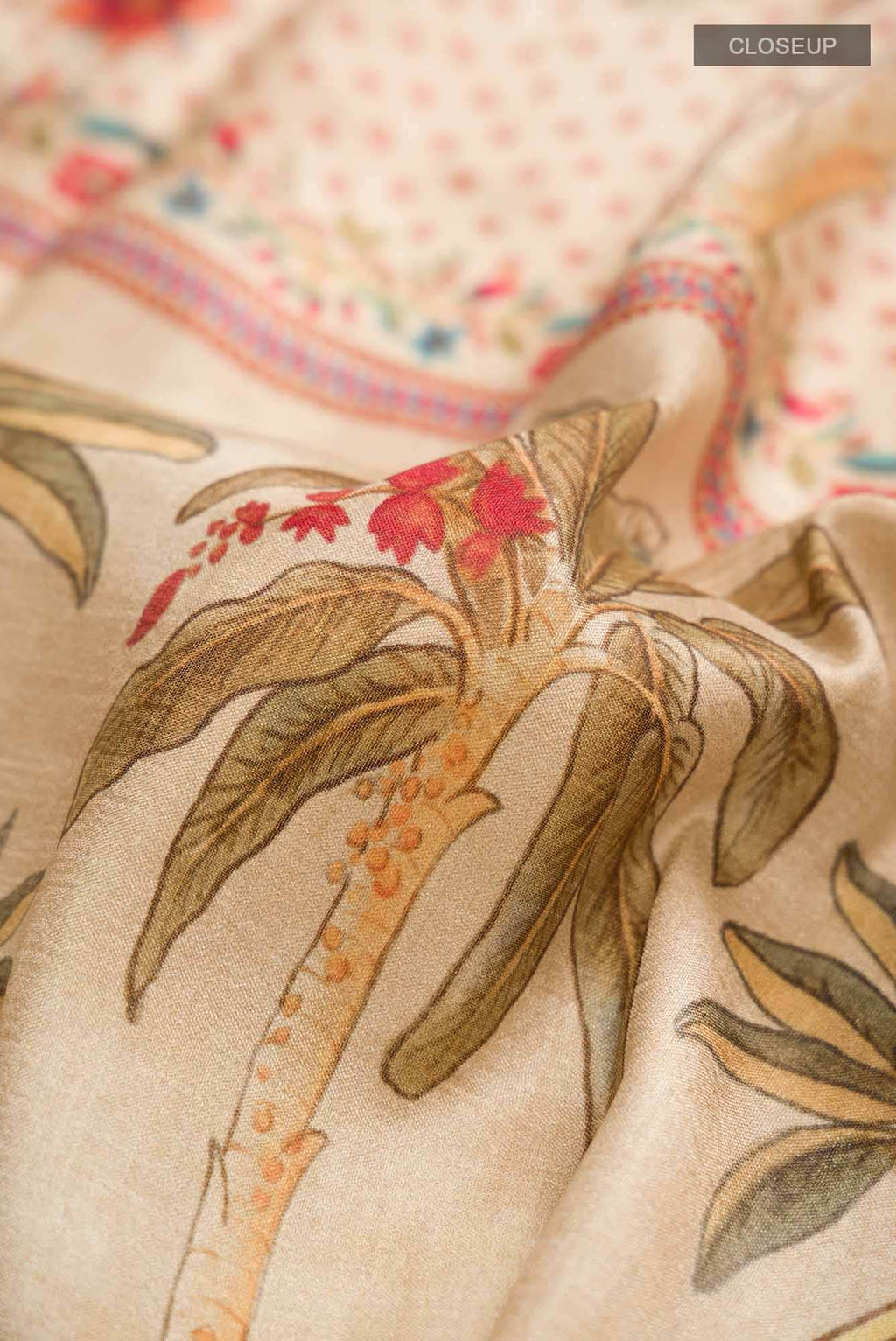 Beige Bhagalpuri Tussar Silk Saree