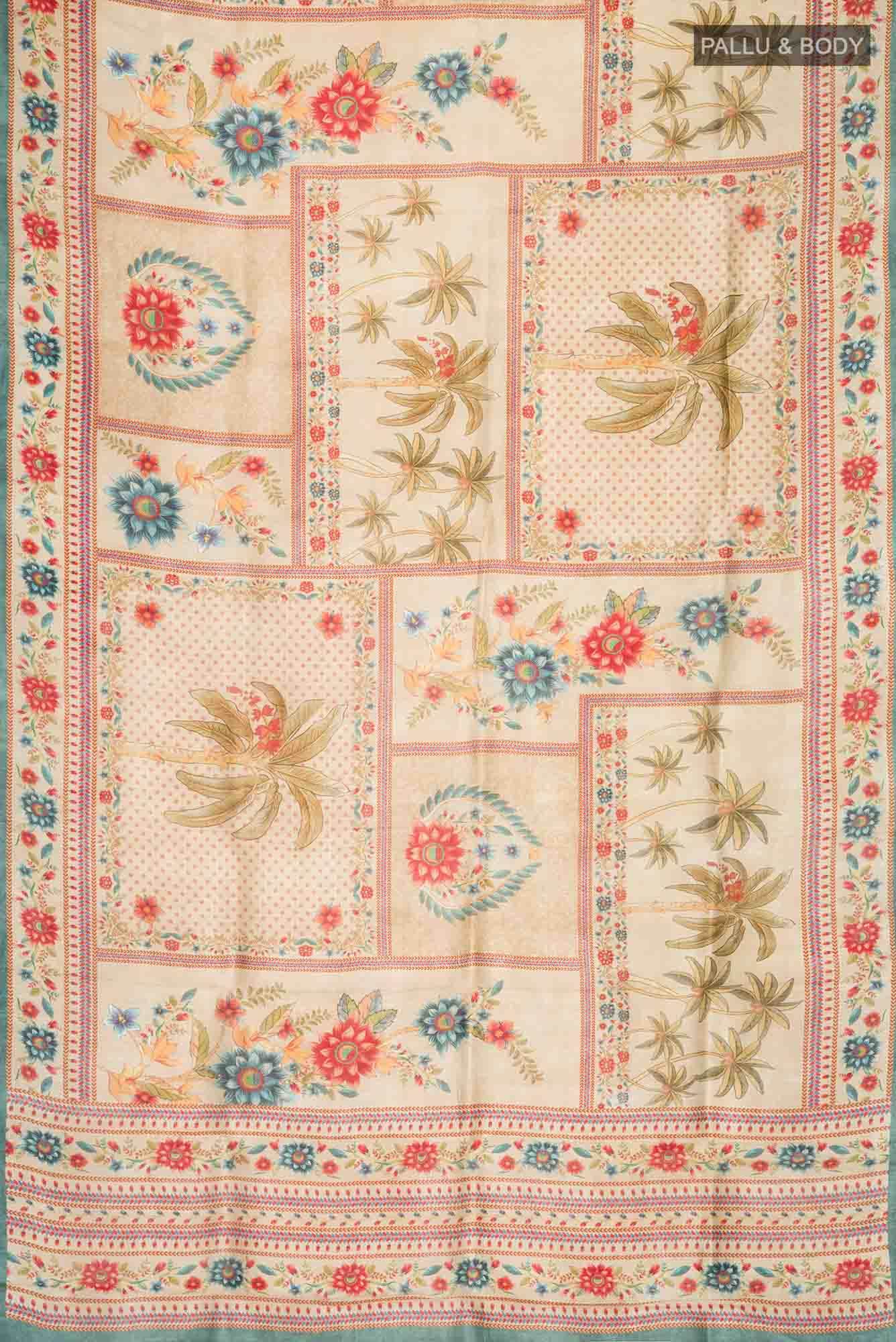 Beige Bhagalpuri Tussar Silk Saree