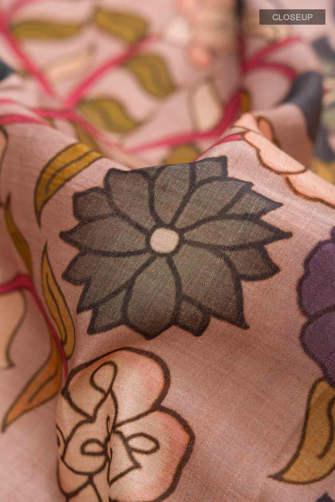 Mauve Tussar Silk Saree