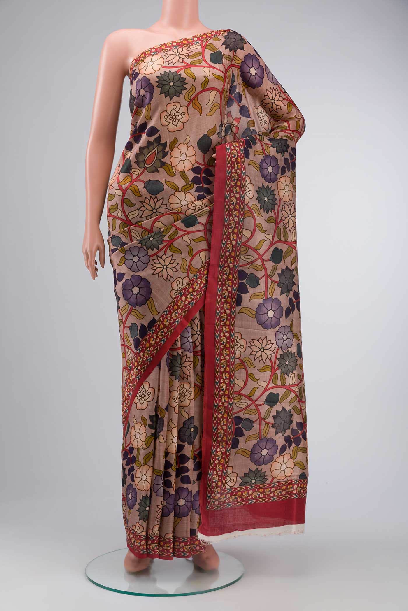 Mauve Tussar Silk Saree