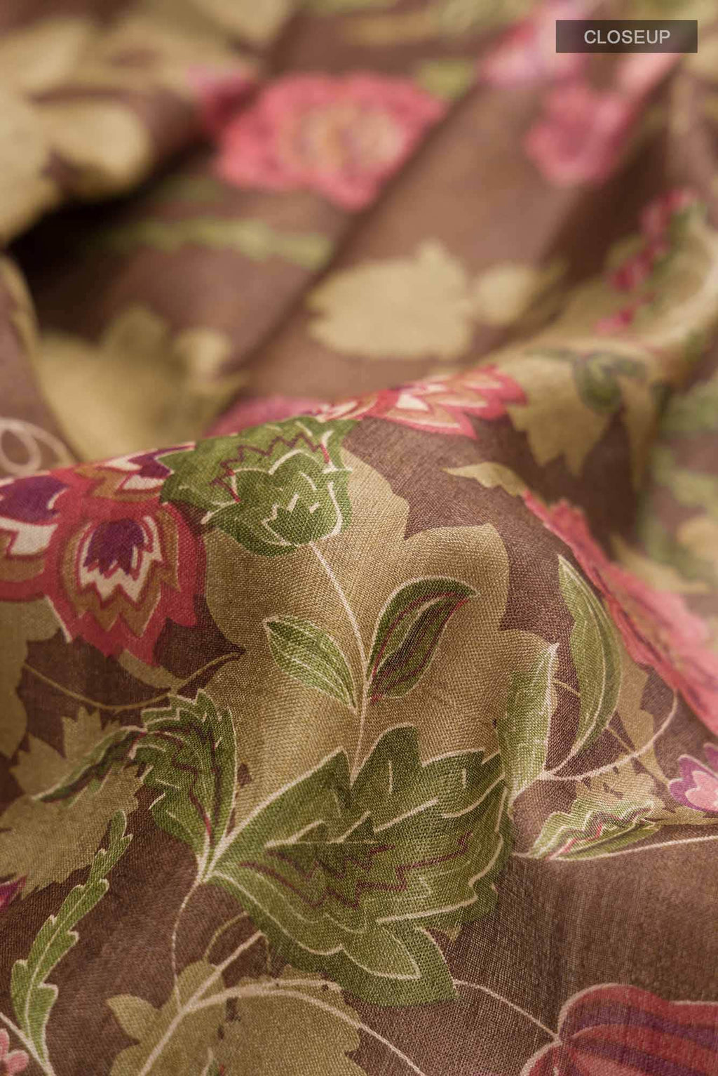 Brown Bhagalpuri Tussar Silk Saree