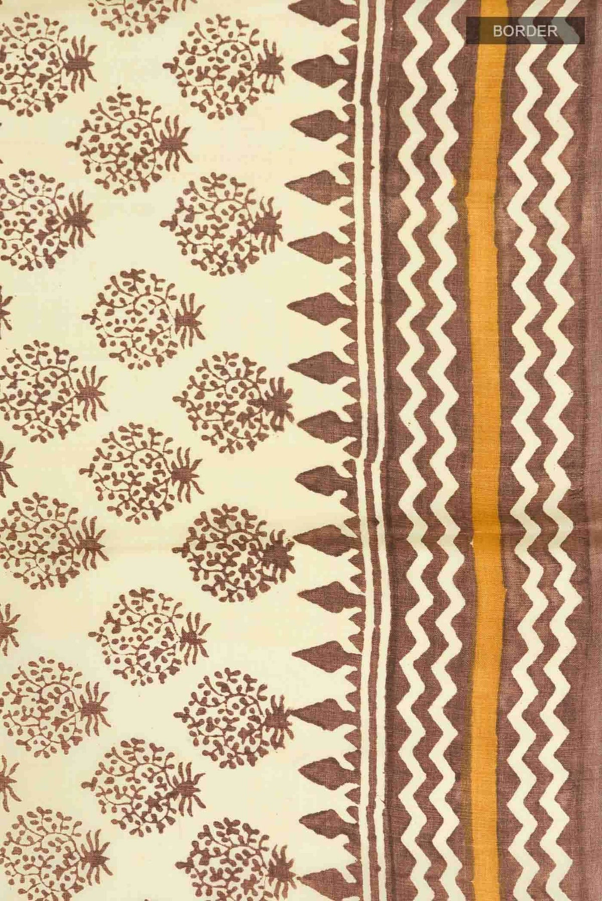 Cream Tussar Silk Saree