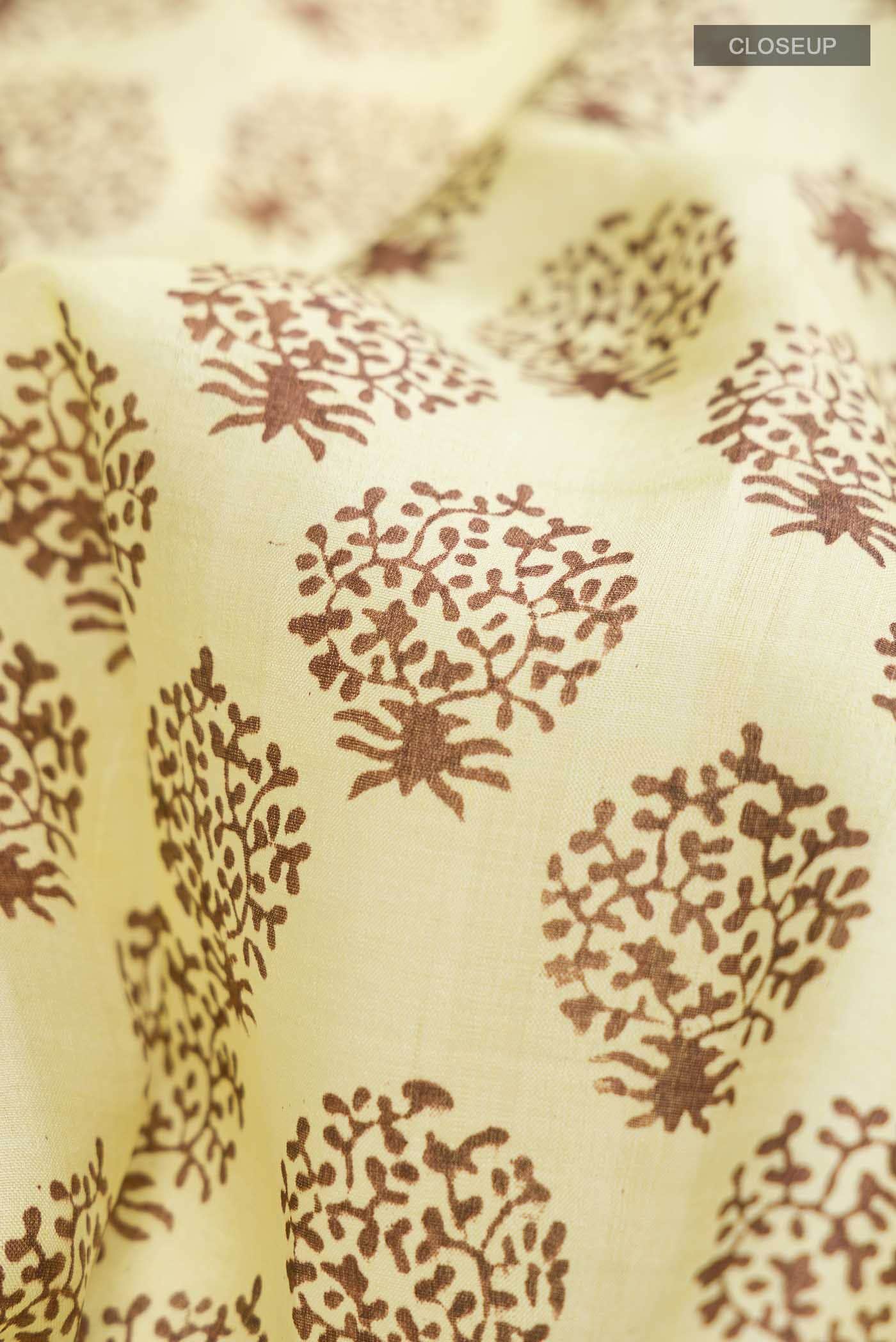 Yellow Tussar Silk Saree