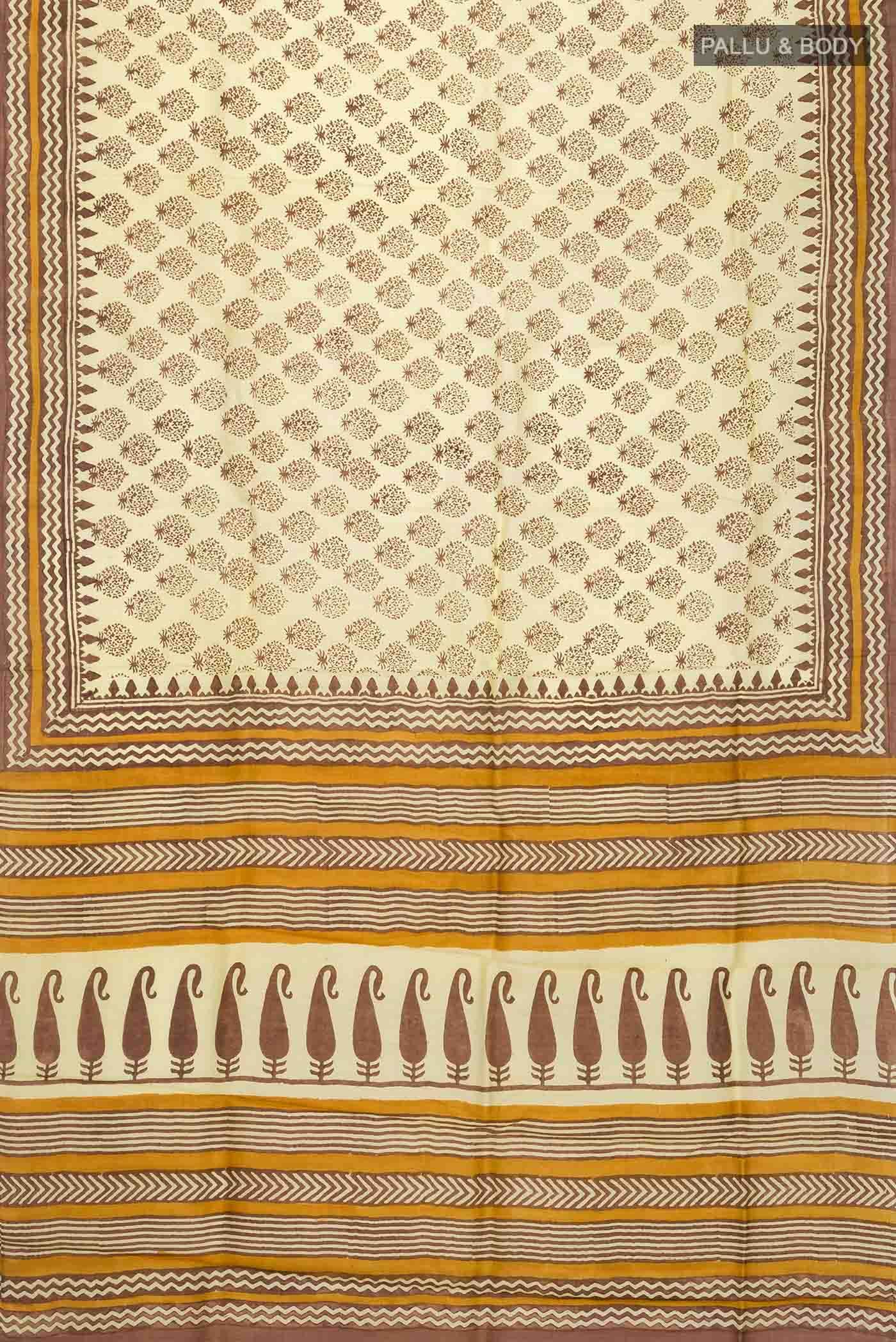 Yellow Tussar Silk Saree