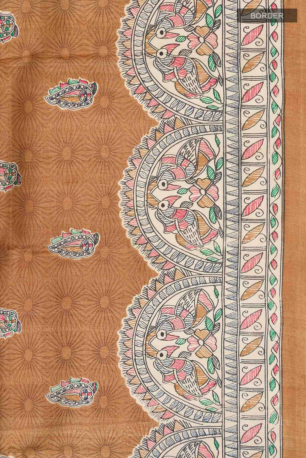Brown Bhagalpuri Tussar Silk Saree