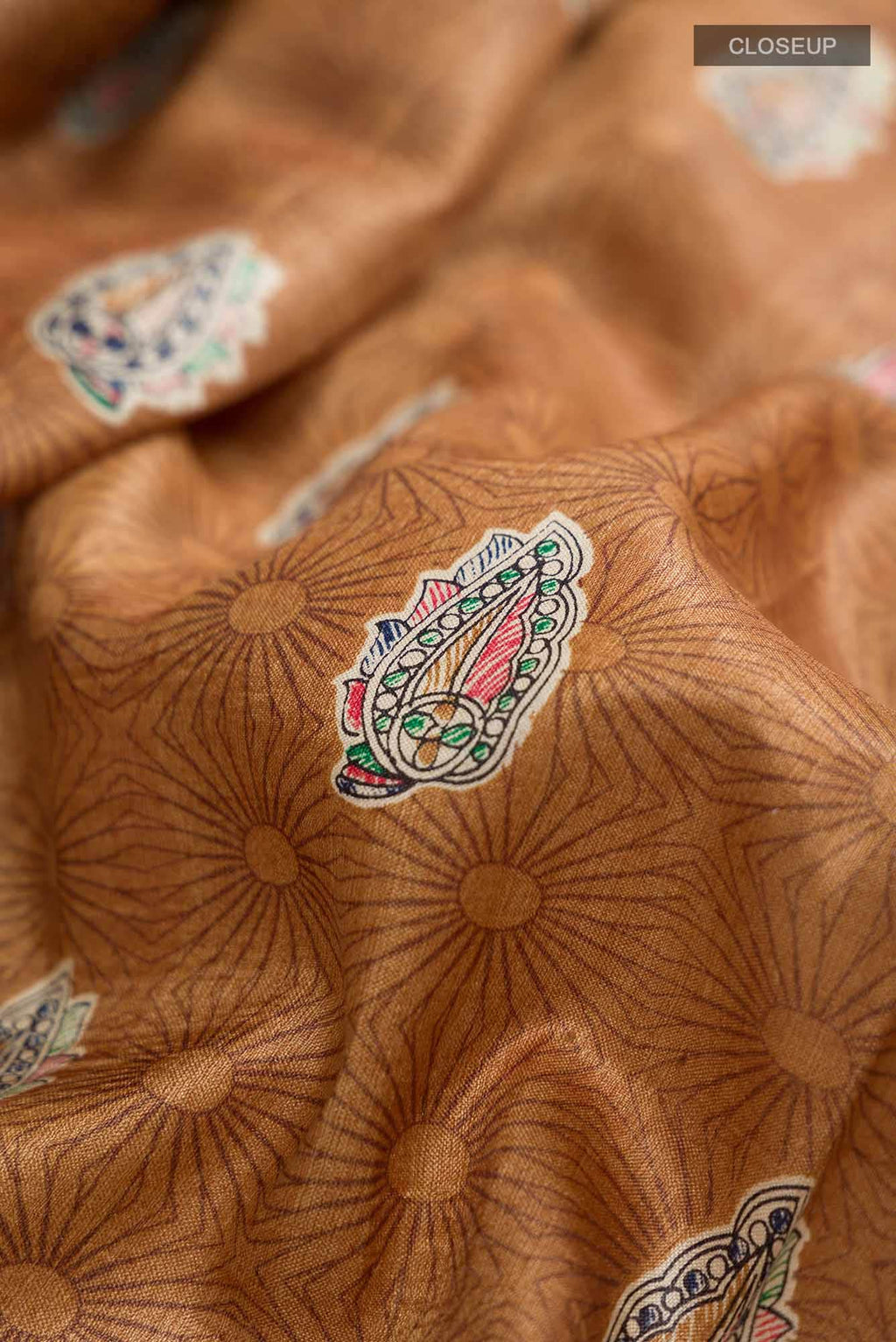 Brown Bhagalpuri Tussar Silk Saree