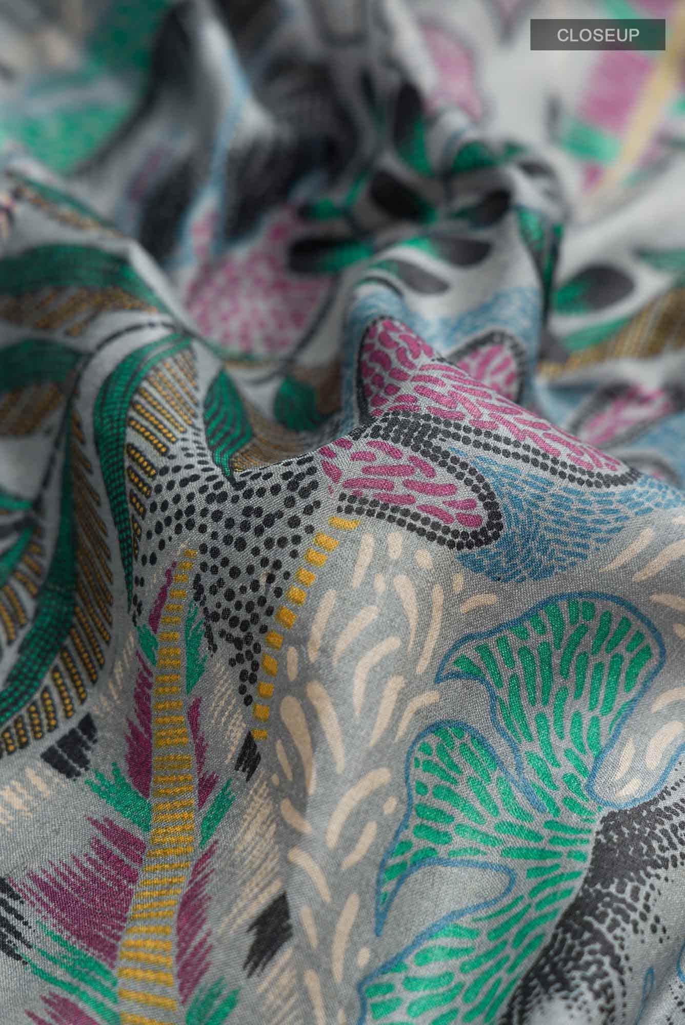 Grey Bhagalpuri Tussar Silk Saree