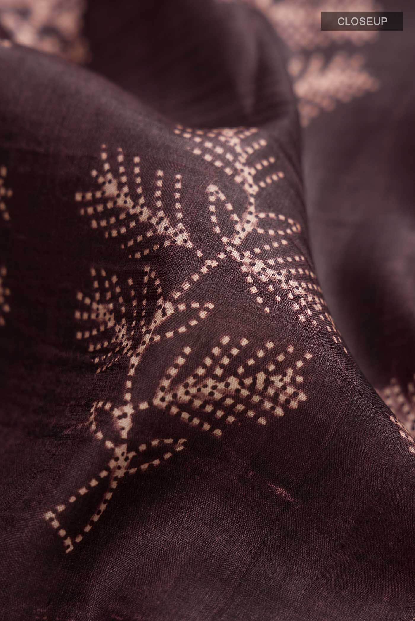 Brown Tussar Silk Saree