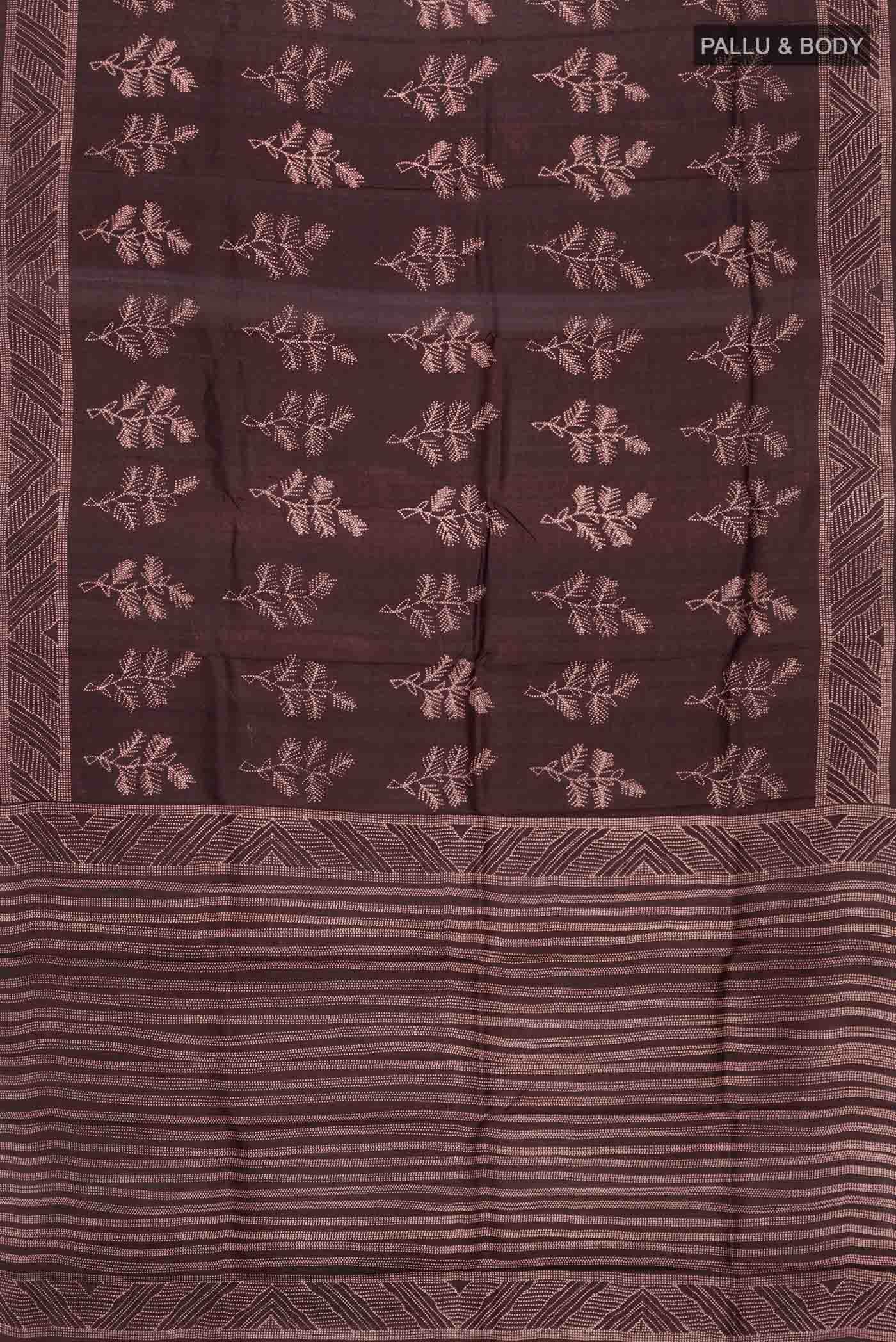 Brown Tussar Silk Saree