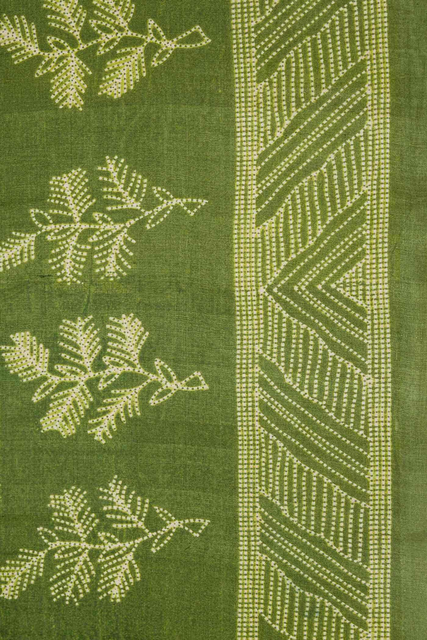 Green Dual Tone Tussar Silk Saree