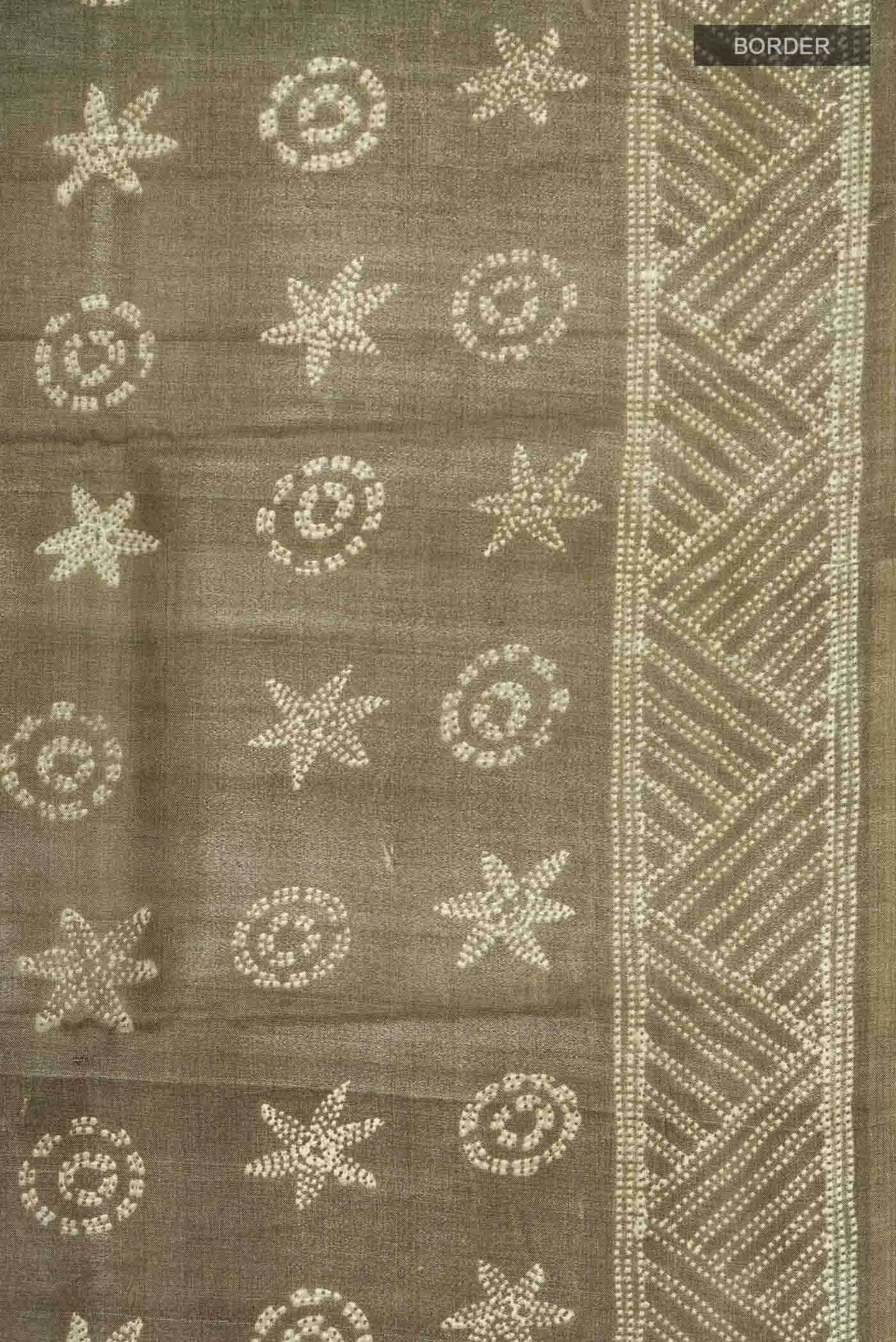Green Bhagalpuri Tussar Silk Saree