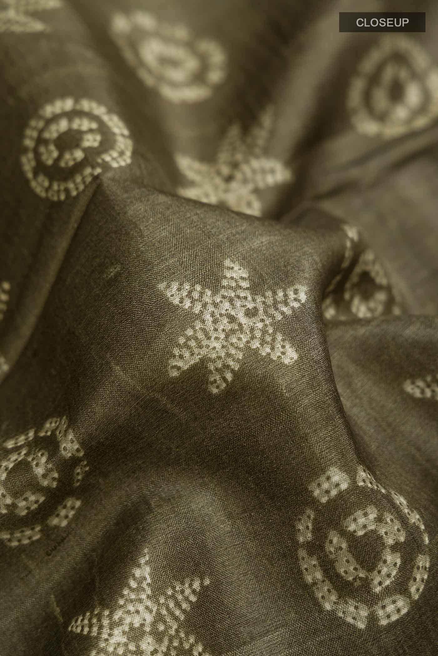 Green Bhagalpuri Tussar Silk Saree