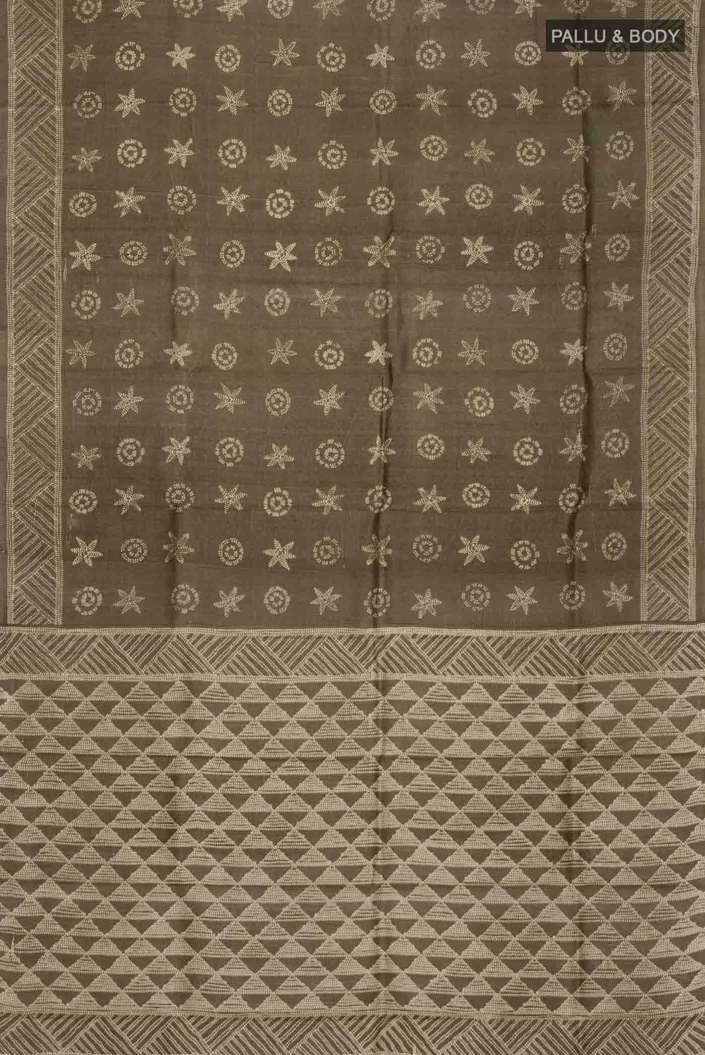 Green Bhagalpuri Tussar Silk Saree