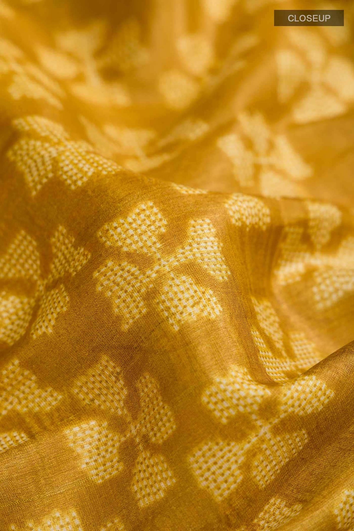 Mustard Bhagalpuri Tussar Silk Saree