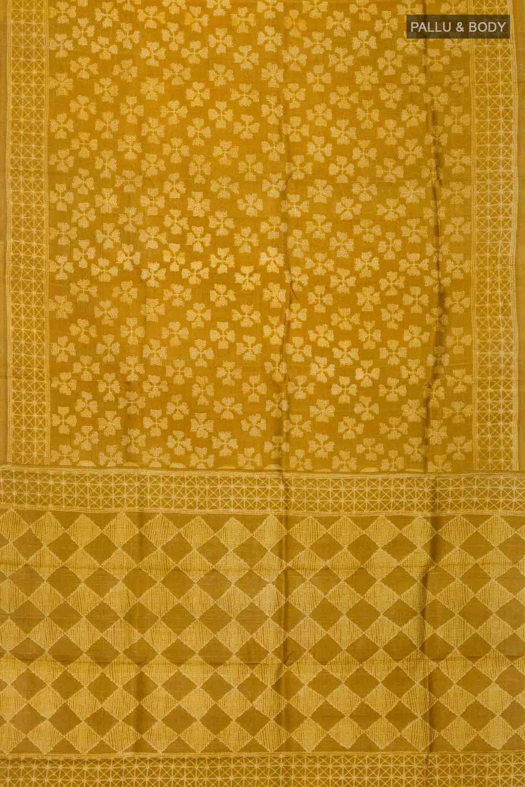 Mustard Bhagalpuri Tussar Silk Saree
