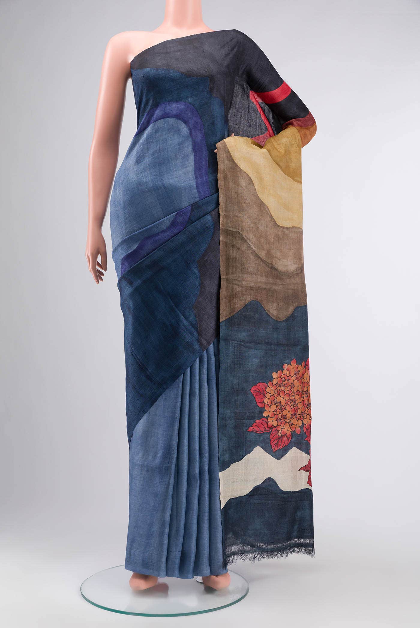 Multi Tussar Silk Saree