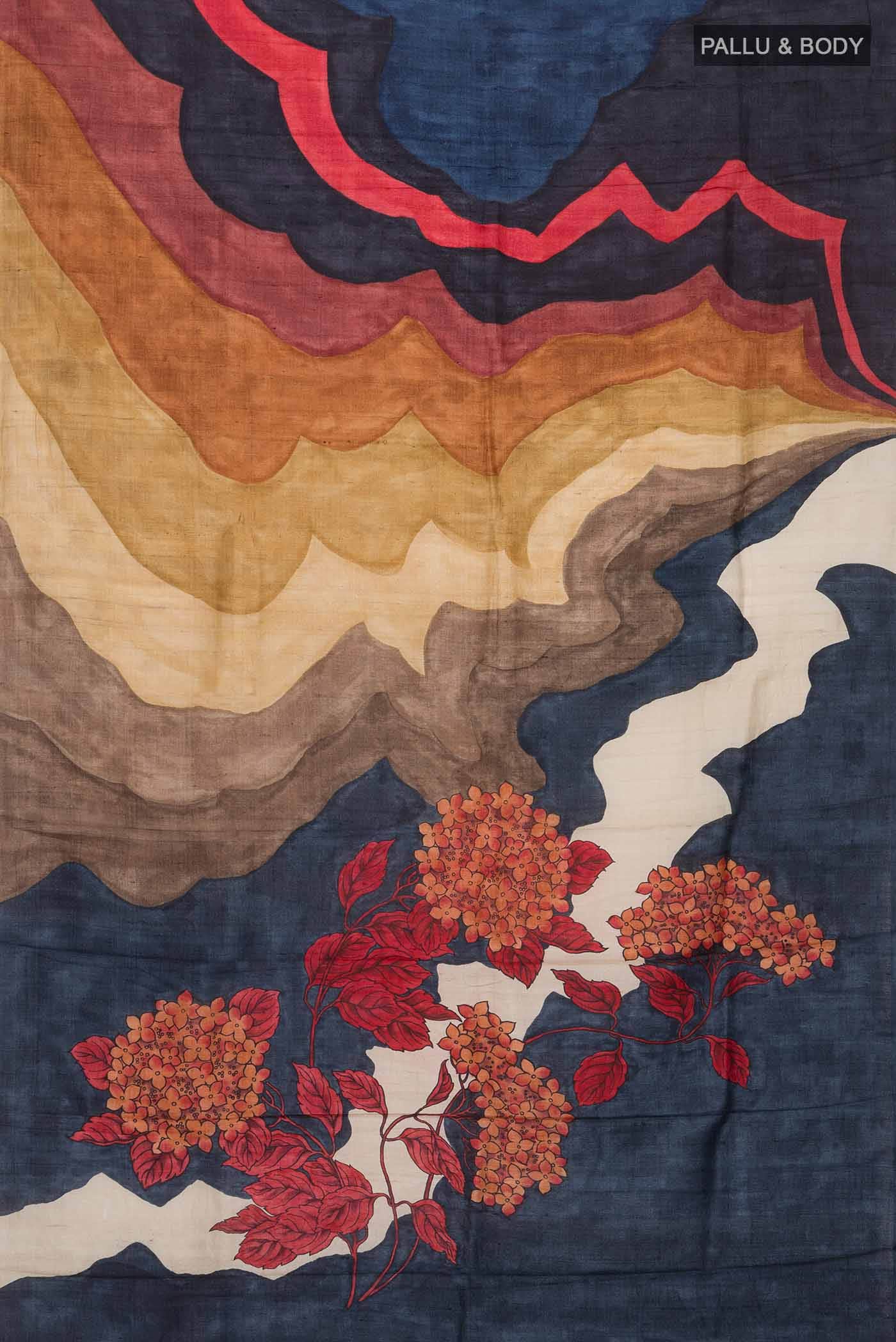 Multi Tussar Silk Saree